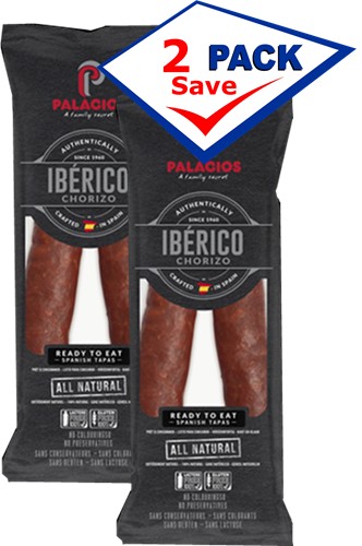 Chorizo Iberico de Palacios Imported from Spain 7.9 oz Pack of 2
